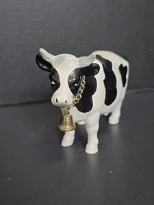 Vintage Lefton China Black and White Cow Figurine 1985 05395 Sticker Farm Animal - Picture 1 of 24