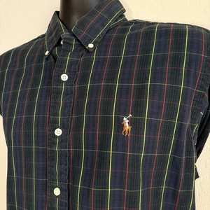 Mens Ralph Lauren Plaid Flesh Pony Button Down Long Sleeve Shirt 16 34/35 - Picture 1 of 9