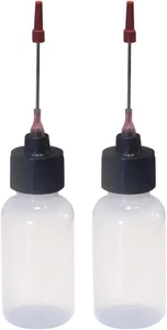 Botellas exprimidoras de plástico de 2-1 oz aplicadores de acero inoxidable de 1,5" - Imagen 1 de 2