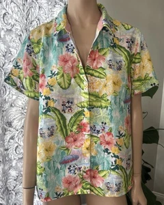 Disney Mickey Tommy Bahama Hemd Gr. M Leinen Poolside Party Hawaii Knopfleiste - Bild 1 von 11
