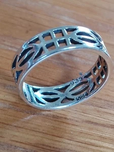 Vintage Sterling silver Band  Ring Mackintosh design by Kit Heath KH94  size O - Picture 1 of 11