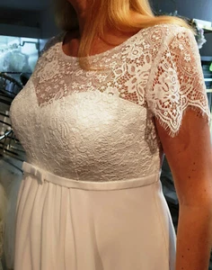 Brautkleid wedding dress elfenbein ivory 44 Umstandsbrautkleid Neupreis 790 EURO - Bild 1 von 7