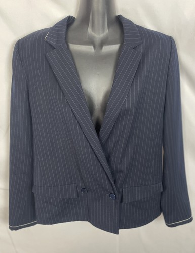 Giacca cappotto blazer vintage donna GIANNI VERSACE grigio blu taglia 10