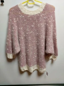 Pullover Gr L, Angora70%, Schurwolle, handgestrickt, Unt.Achselbreite 64cm, L56 - Bild 1 von 3