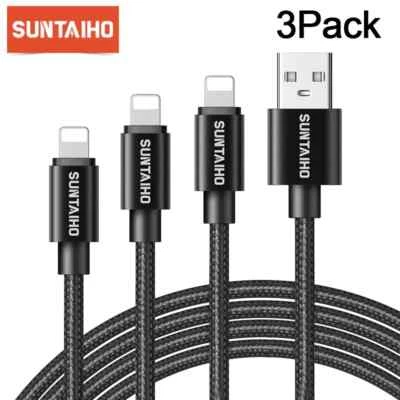 (3pk) CHARGING CABLES 3.0 6FT CORD. FOR IPHONE AND ANDROID - Image 1 of 4