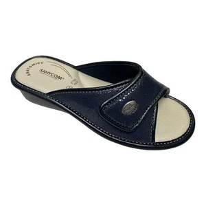 SCARPE CIABATTE SANDALI DONNA SANYCOM 91 PELLE NERO ORIGINALE PE 2023 - Picture 1 of 6