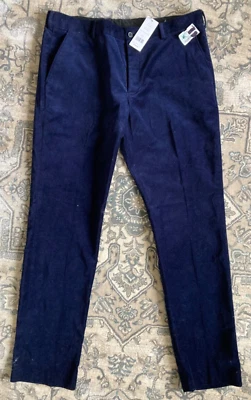 NUEVO PANTALÓN DE TERCIOPELO PARA HOMBRE 38X34 AZUL SANGRE PANTALONES NUEVO CON ETIQUETAS CONEXIÓN FRANCESA PRECIO DE VENTA SUGERIDO POR EL FABRICANTE $118 Foto 1 de 4