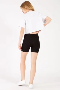 Mid Thigh High Waisted Women's Biker Shorts - Picture 1 of 6