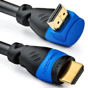 0,5m HDMI Winkel Kabel 270° Grad  HDMI 2.0/1.4a kompatibel mit Ethernet deleyCON - Bild 1 von 7