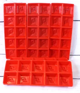 Set of 5 Snap-on Tools Wrench S Logo Red Plastic Ice Cube Trays - Picture 1 of 5