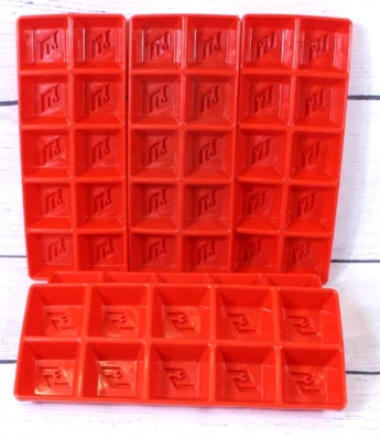Set of 5 Snap-on Tools Wrench S Logo Red Plastic Ice Cube Trays - Image 1 of 4