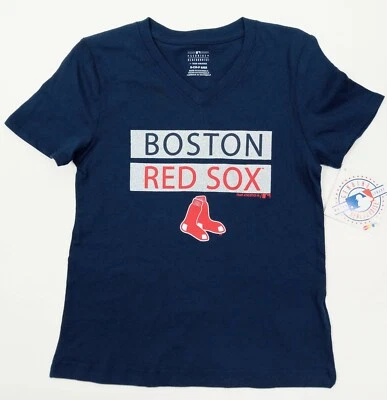 Camiseta MLB Boston Red Sox Niñas Jóvenes Manga Corta Azul Marino con Brillante NUEVA Foto 1 de 4