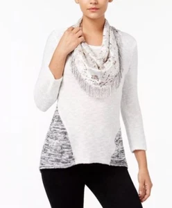 Style & Co Damen Oberteil Colorblocked Strickpullover mit Schal Größe L UVP 69,50 $ - Bild 1 von 6