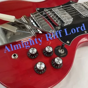 Guitarra Eléctrica Roja EE. UU. Cuerpo de Madera Maciza Pastilla HH Cromo Herrajes Barra Trem Envío gratuito - Imagen 1 de 5