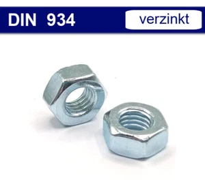 Tuercas hexagonales DIN 934 tuerca rosca métrica acero tuercas galvanizado M3 - M30 - Imagen 1 de 17