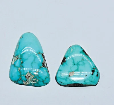 32,5 CT TW Royston Nevada Turquesa Cabina Lote de 2/Respaldo Todo Natural Pulido Fino Foto 1 de 4