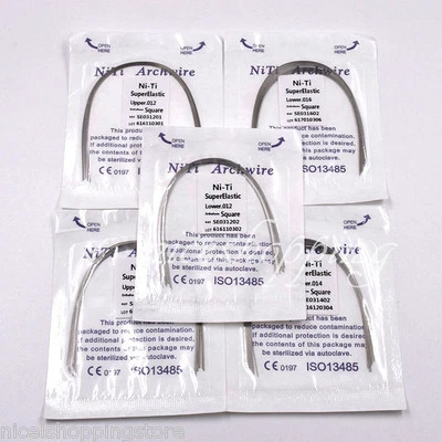 10 Pcs Dental Orthodontic Super Elastic Niti Arch Wire Round Ovoid/Natural U/L Foto 1 de 4
