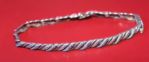 925 With Gold Tone Overlay And Diamond Tennis Bracelet - Bild 1 von 5