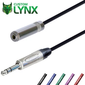 Neutrik Headphone Extension Cable. 6.35mm Male to 3.5mm Female. Stereo Jack Lead - Picture 1 of 9