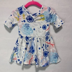 Dotdotsmile Kleid 6/12 Monate Blau Blumen Neu Mit Etikett - Bild 1 von 8