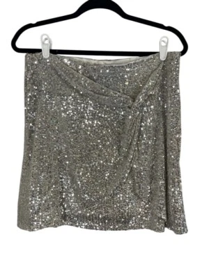 GB Sequin Skirt XL Metallic Mini Glam Shimmer Sparkle Festive Holiday Vegas Chic - Image 1 of 4