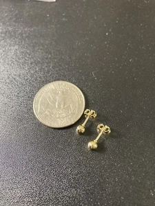 18kt GOLD FILLED ball Earrings New In Package - Picture 1 of 2
