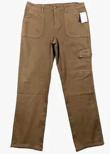 Kut From The Kloth sz 12 Pants Cargo ankle straight leg stretchy brown 0029 - Picture 1 of 7