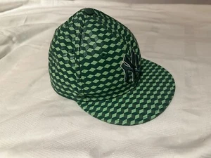 Cappellino new era 59fifty 7 3/8 Verde A Scacchi 3D Raro MLB Edition - Imagen 1 de 4