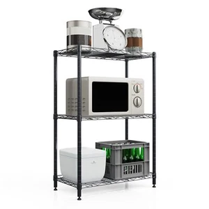 SsngygHme 3 Tier Shelves Storage Wire Shelf Unit Standing Adjustable Metal Sh... - Picture 1 of 6