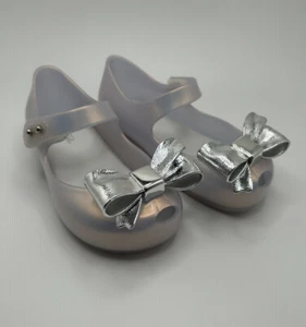 Mini Melissa Ultragirl Bow Flat Pearl Toddler Size 8 - Picture 1 of 4