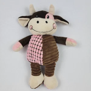 Dan Dee Collectors Choice Textured Pink Brown Cow Plush Toy Stuffed Animal 13" - Picture 1 of 10
