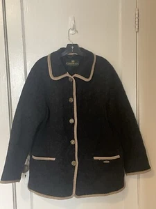 Abrigo Giesswein vintage para mujer 8 detalles azul tostado lana elegante ropa de calle de Nueva York - Imagen 1 de 11