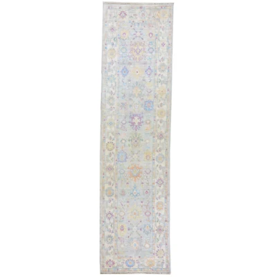 Hand-Knotted Peshawar Oushak Design Handmade Wool Rug (Size 2.7 X 9.9) Cwral-741 - Image 1 of 4