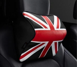1Pcs Red Black Union Jack Memory Cotton Leather Auto Seat Triangular Neck Pillow - Picture 1 of 7