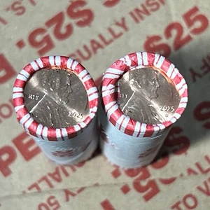 2025 P & D LINCOLN PENNY -25 Rolls P And 25 Rolls D 1 BOX WITH 50 Rolls-B W-UNC. - Picture 1 of 9
