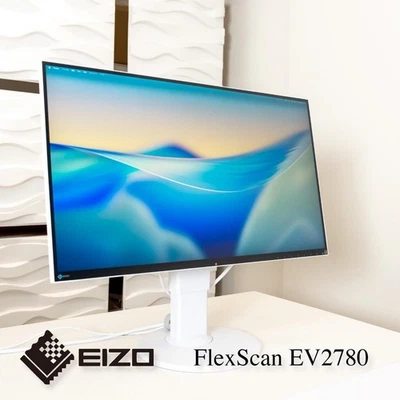 EIZO FlexScan EV2780 Monitor White USB-C IPS WQHD Tested Working Japan - Image 1 of 4