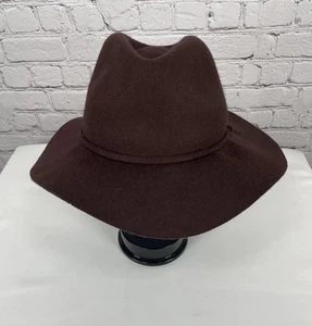 Cappello Fedora J.Crew Marrone 100% Lana Feltro Tesa Larga Floppy Boho Tesa Larga Nuovo con etichette M/L - Foto 1 di 8