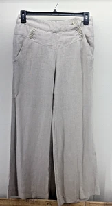Elevenses Linen Dress Pants Tan sz 4 - Picture 1 of 6