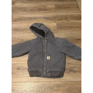 Carhartt Unisex XS (6) Boys/Girls Gray Duck Canvas Jacket - Picture 1 of 12