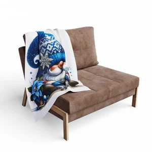 Manta polar con diseño de gnomo de invierno, decoración navideña, gnomo festivo  - Imagen 1 de 4