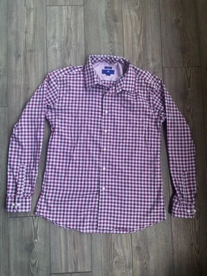 Egara Mens Dress Shirt Plaid Red Blue Long Sleeve Button Down Flip Cuff Size XL - Image 1 of 4