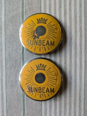 Original Sunbeam Fuel Tank Yellow Badges Pair - Image 1 of 4
