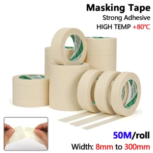 HIGH TEMP Masking Tape DIY Craft Painter Easy Tear Strong Adhesive 8-300mm x 50M - Picture 1 of 12