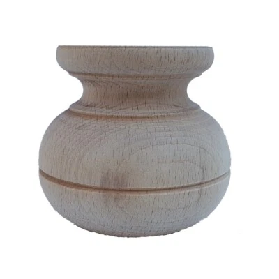 Piede in Legno di Faggio grezzo per Mobili ø 93 x H 80 mm - cod. 50026 - Immagine 1 di 2