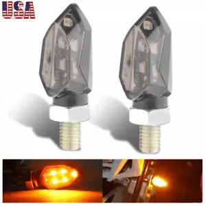 Mini LED Motorcycle Turn Signal Indicator Blinker Light Amber For Suzuki Yamaha - Foto 1 di 10