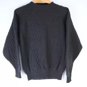 PRINGLE OF SCOTLAND SELFRIDGES CHARCOAL CABLE KNIT FISHERMAN’S SWEATER WOOL MED - Picture 1 of 5