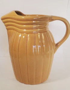 Robinson Ransbottom Pottery Pitcher Ice Lip Gold Roseville Ohio - Picture 1 of 8