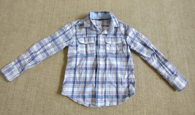 Camisa abotonada a cuadros azul/rosa talla 5 Carter's para niños  Foto 1 de 4