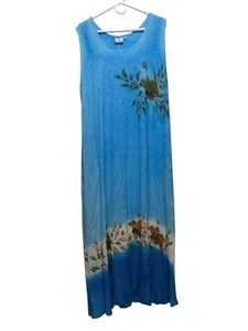 Abito tunica hawaiana vintage Pineapple Moon donna 1x paillettes floreali con cintura - Foto 1 di 19