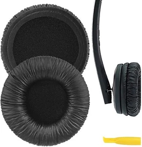 Geekria Protein Leather Ear Pads for Sennheiser PX200 PXC150 Headphones (Black) - Picture 1 of 6